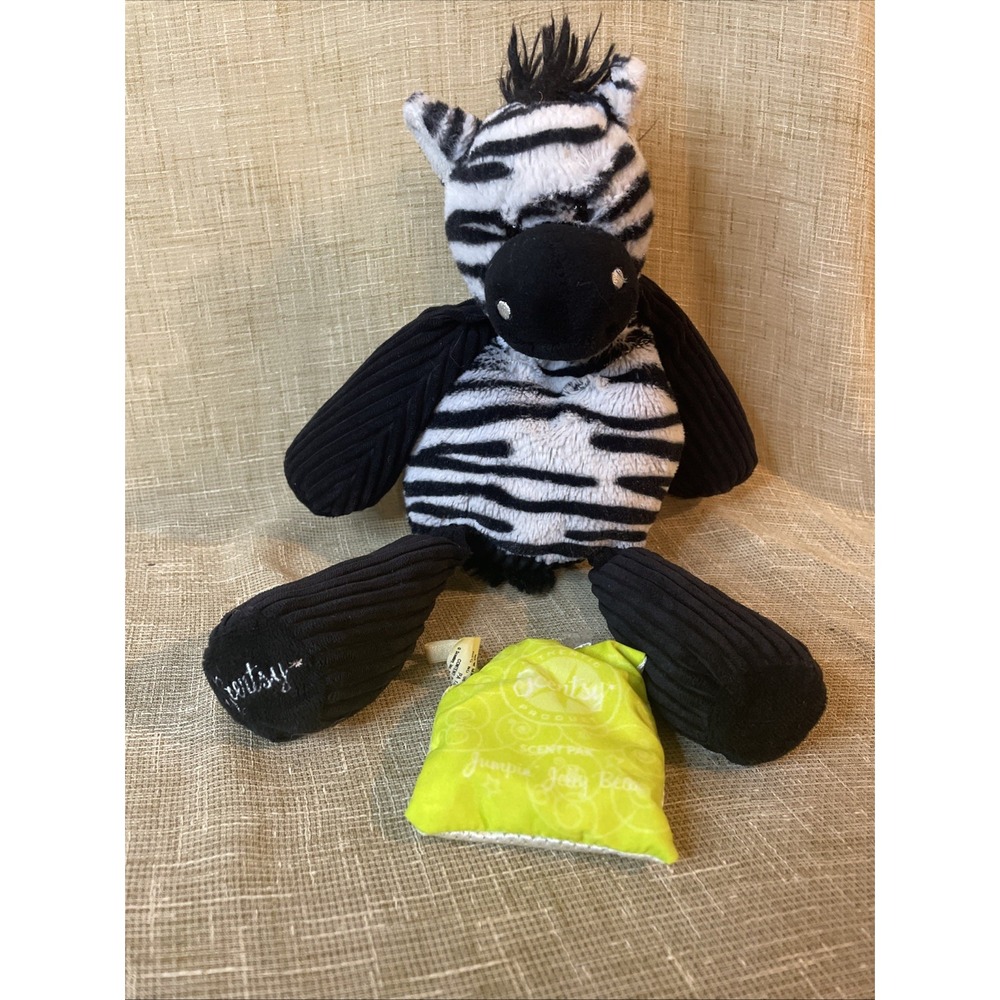Scentsy Buddy Zuku‎ Zebra Plush Jumping Jelly Beans Scent Pak Stuffed Animal